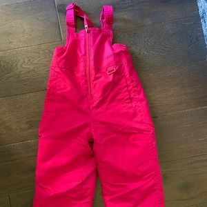 Girls Pink Snow Pant Bibs
